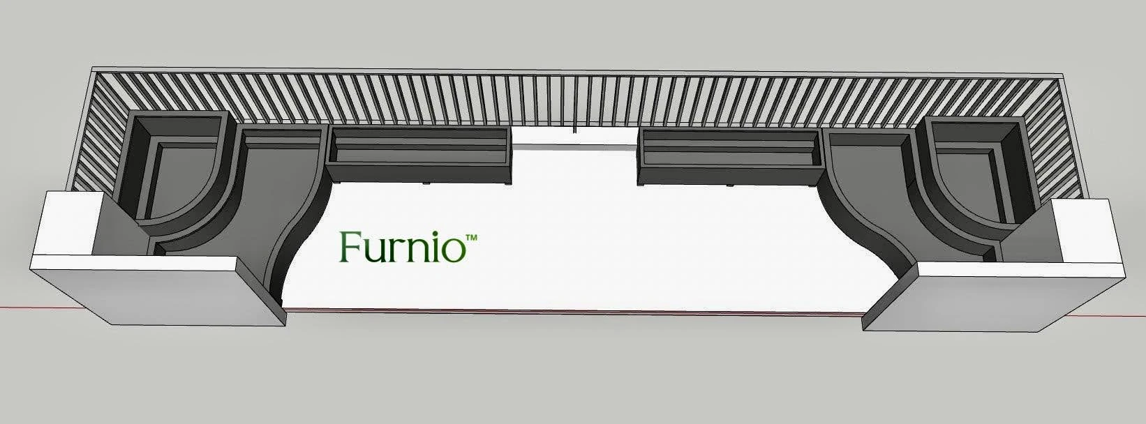 Bản vẽ 3D chậu composite ban công Furnio trước khi sản xuất