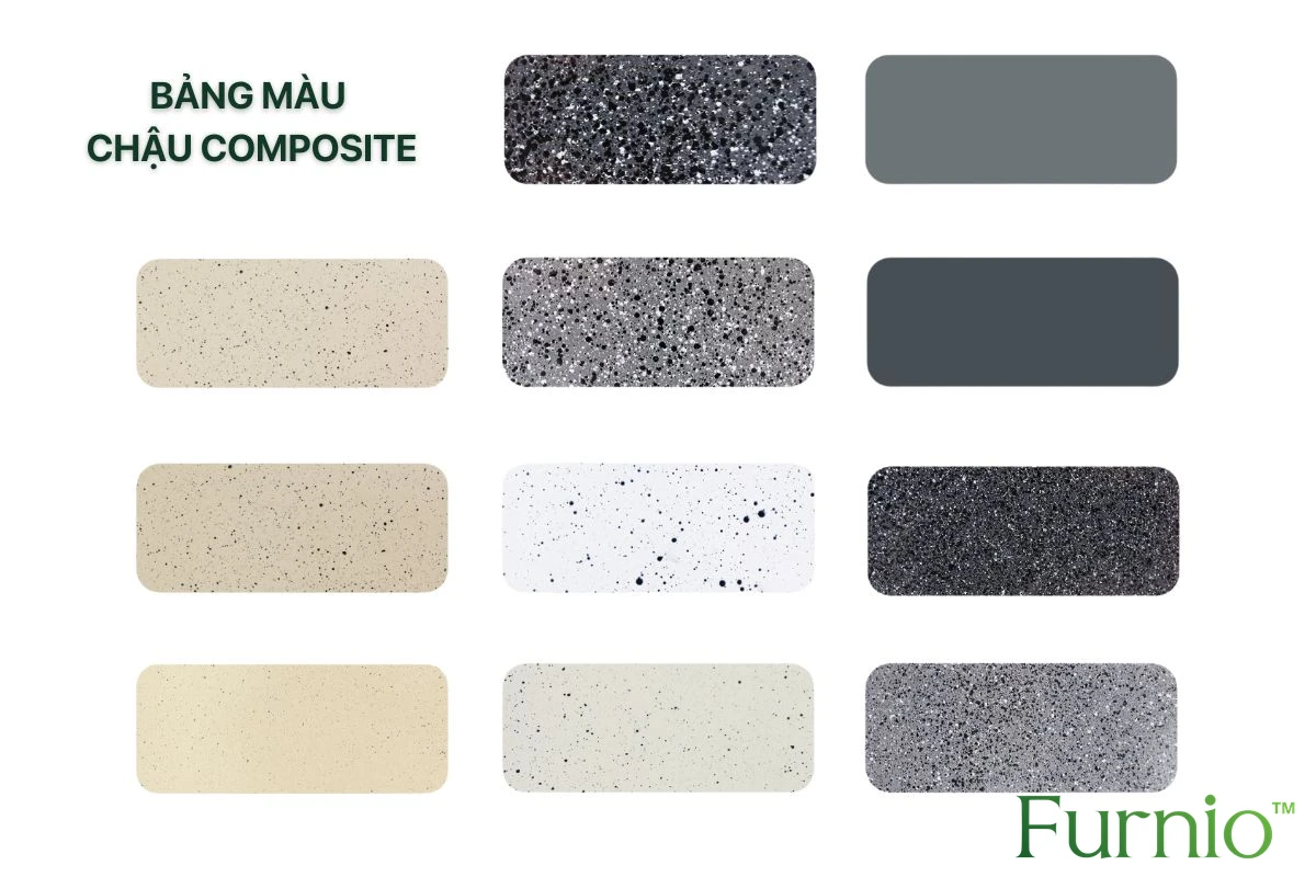 Bảng màu chậu composite tròn Furnio